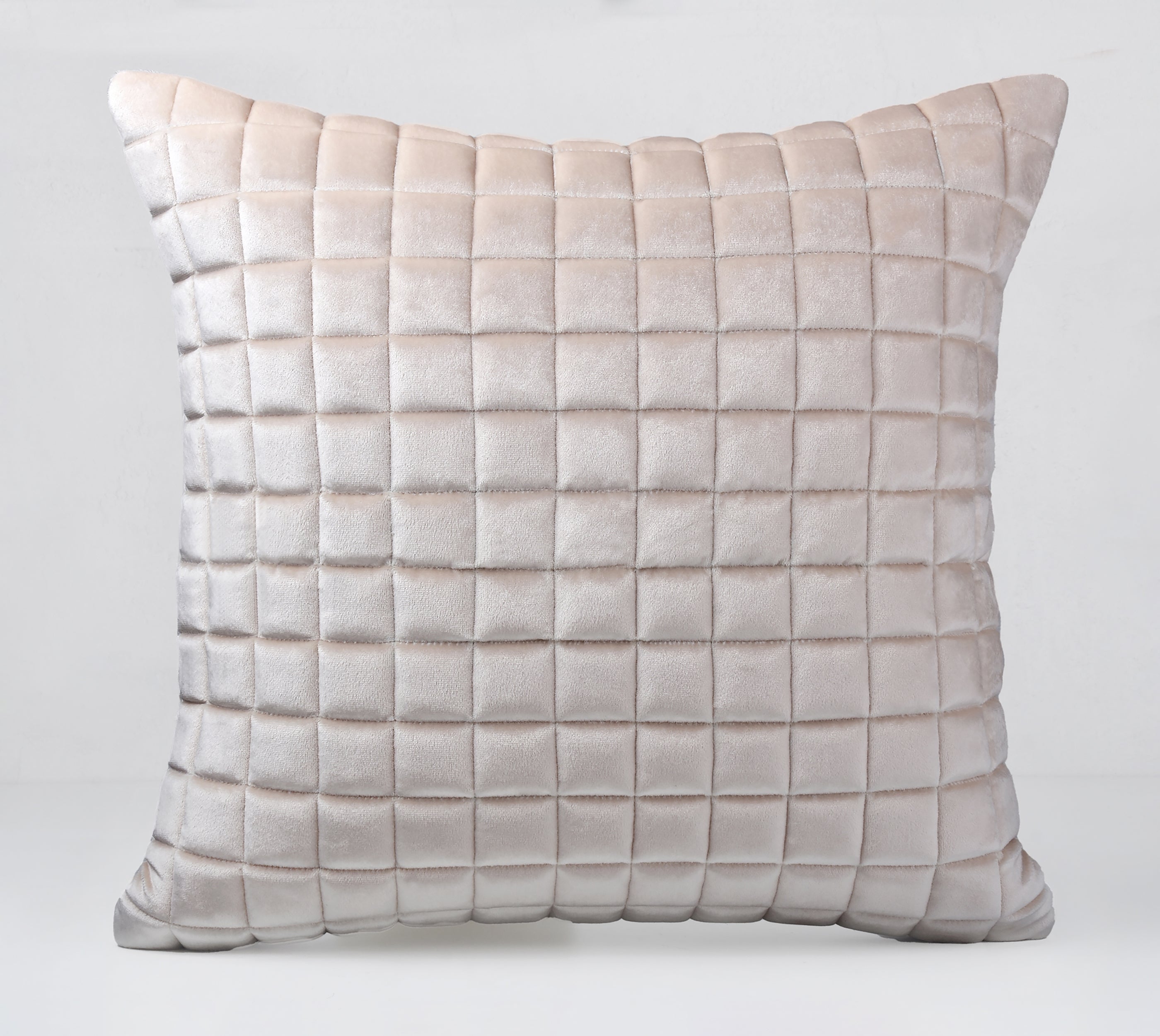 MATRIX Ecru Quilted Velvet Cushion Cover