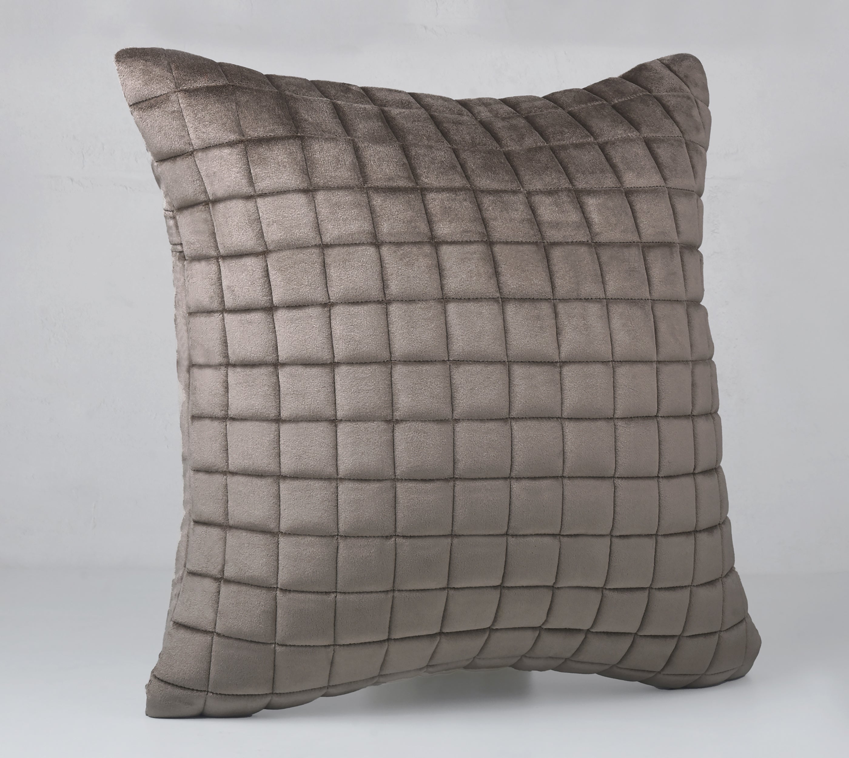 MATRIX Taupe Quilted Velvet Cushion Cover