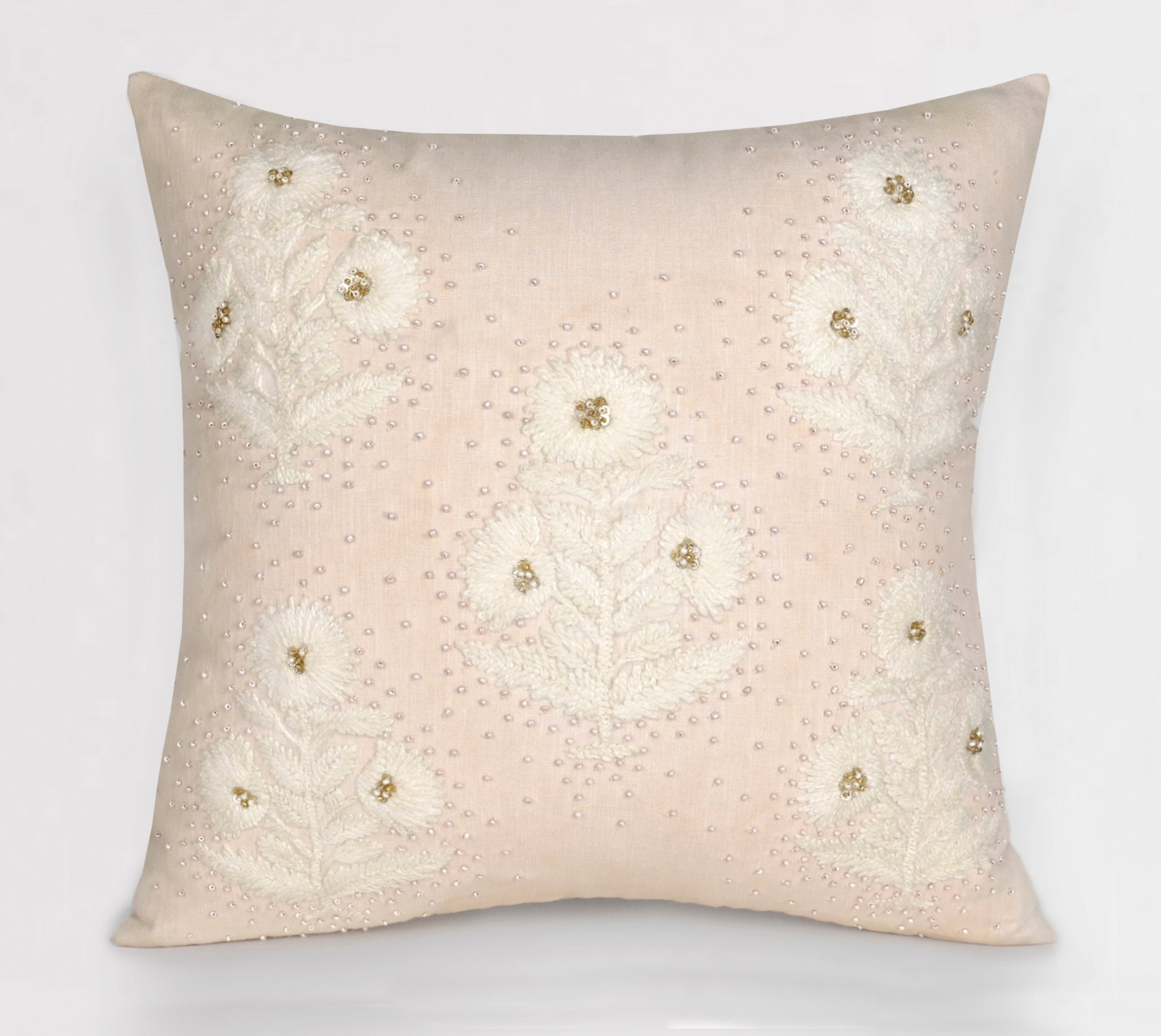 ISABELLA Peach Linen Cushion Cover