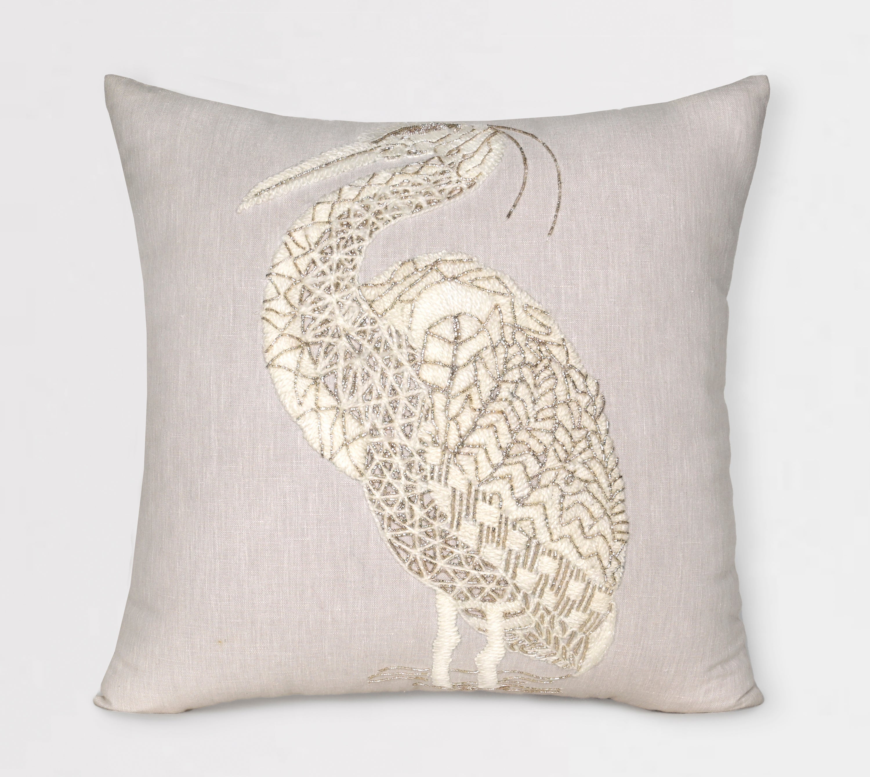 PALASH Light Beige Linen Cushion Cover