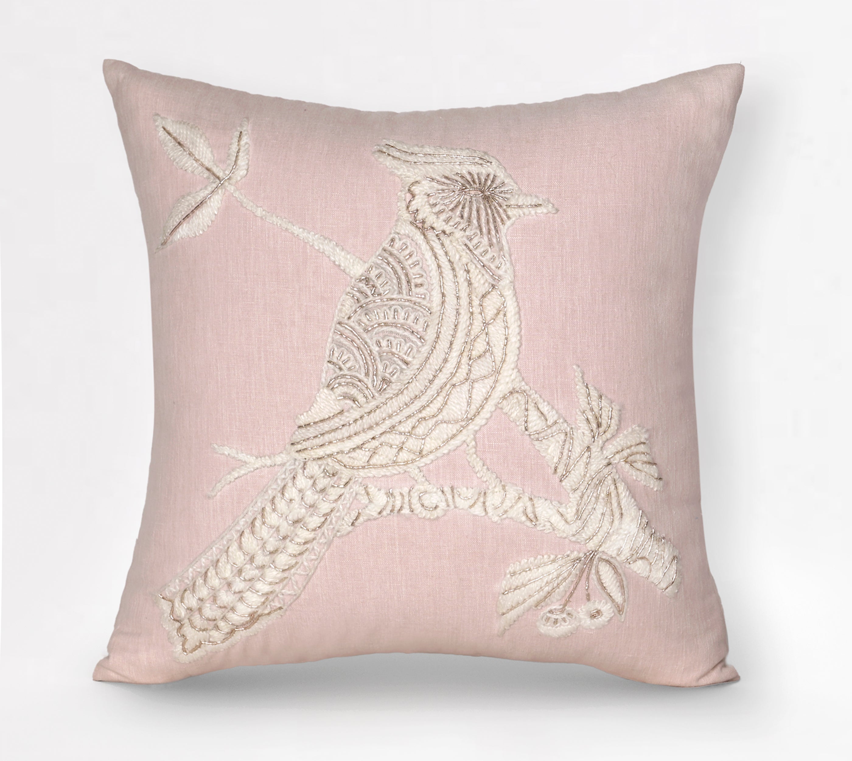 PALASH Pink Linen Cushion Cover