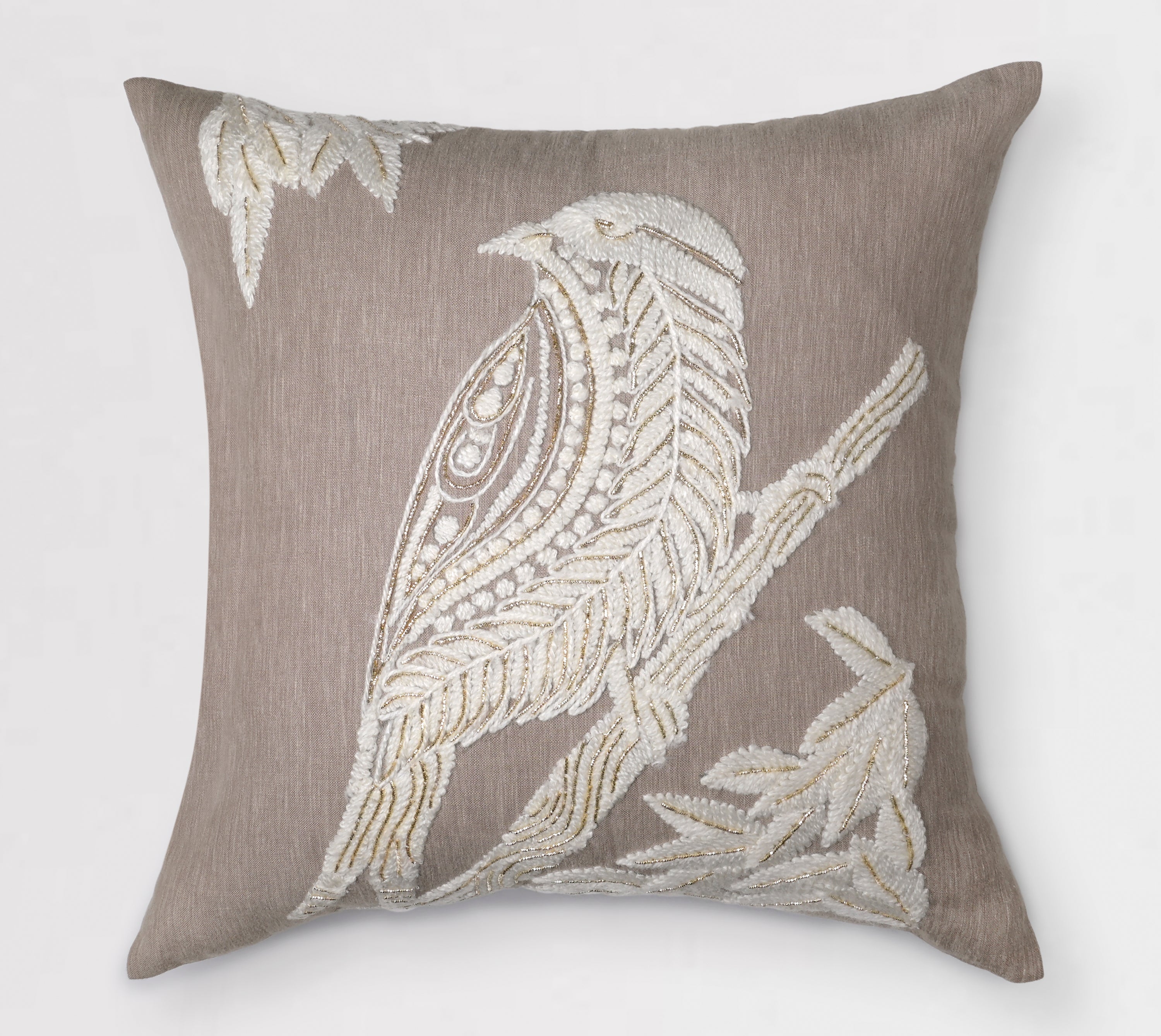 PALASH Taupe Linen Cushion Cover