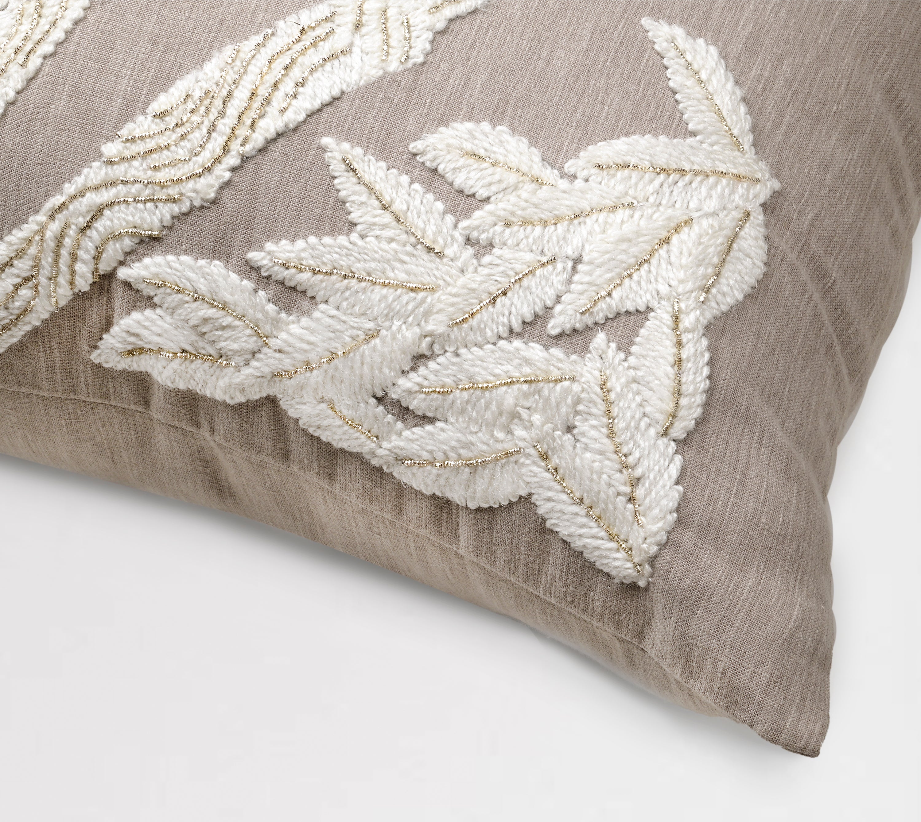 PALASH Taupe Linen Cushion Cover