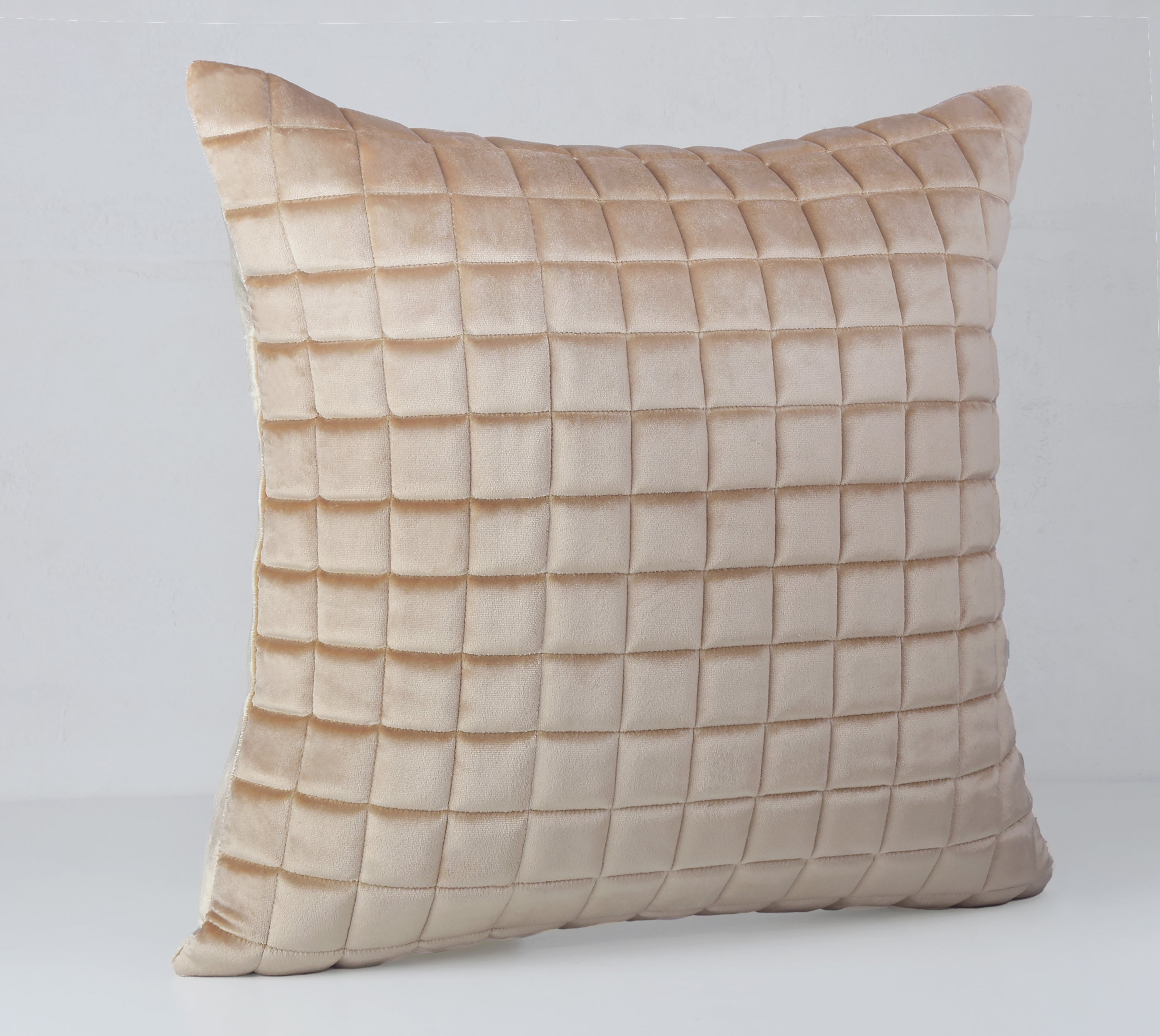 MATRIX Light Gold Quilted Velvet Cushion Cover