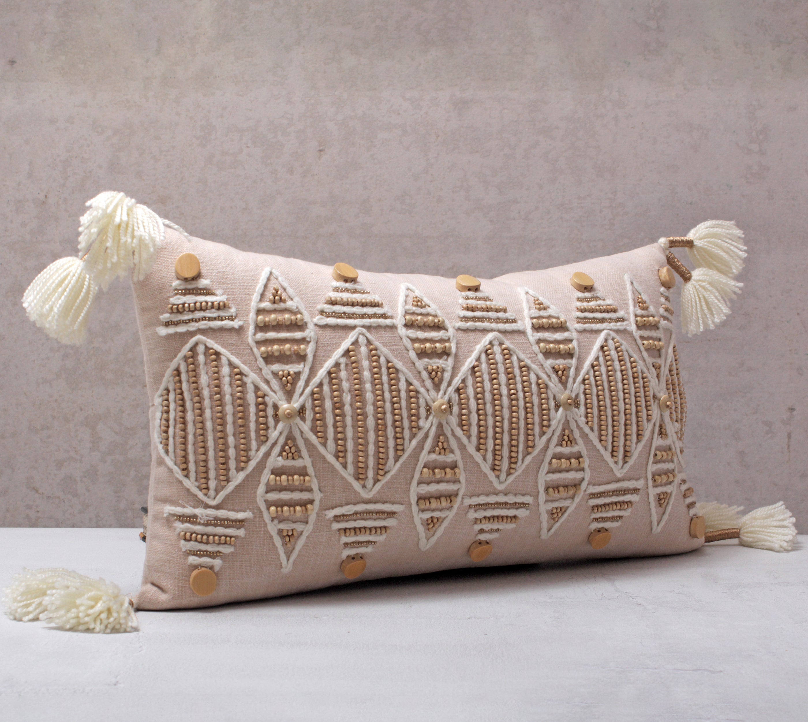 HAZEL Light Peach Cotton  Cushion Cover