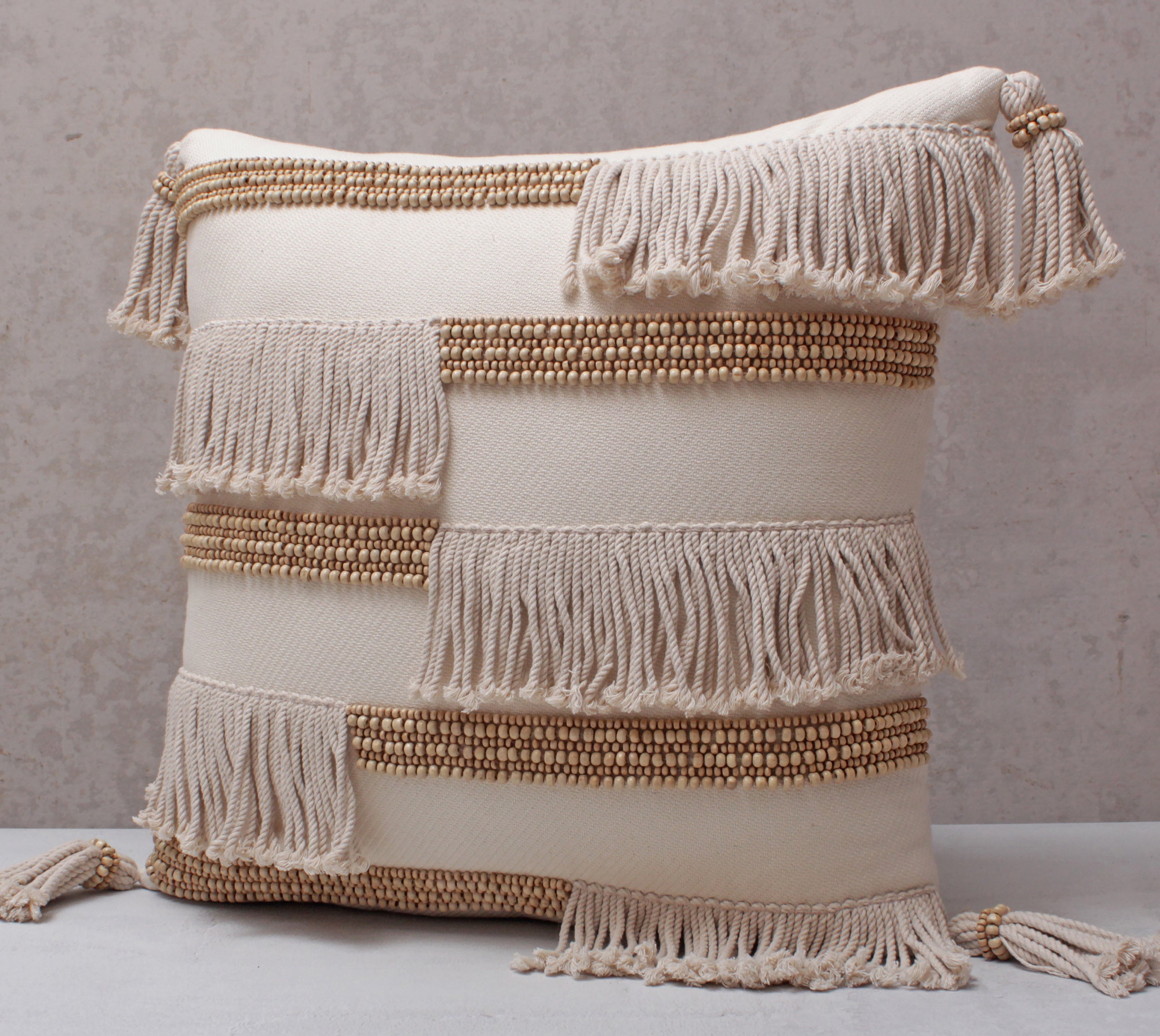 ZURI Off-white Cotton Cushion Cover