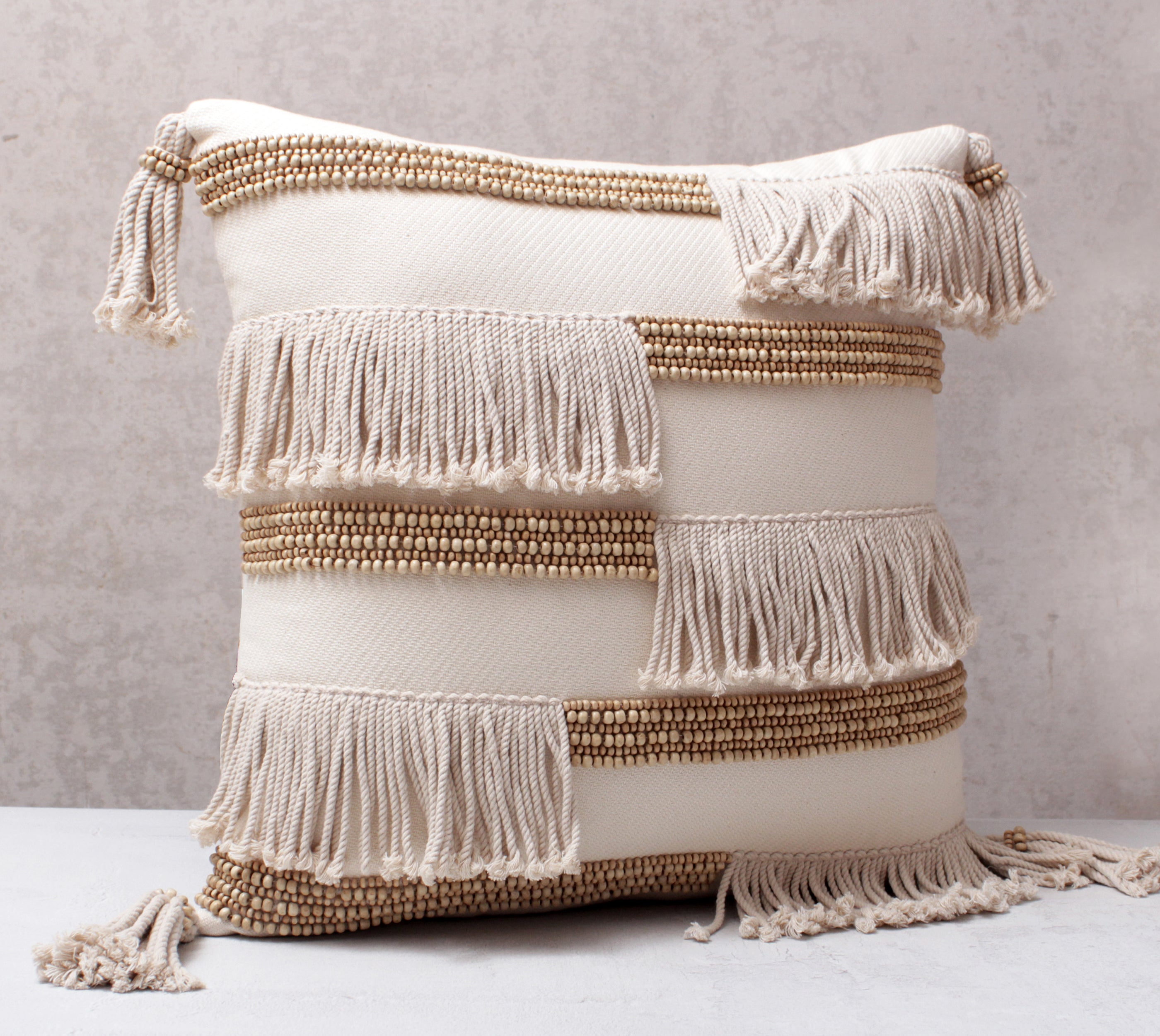 ZURI Off-white Cotton Cushion Cover