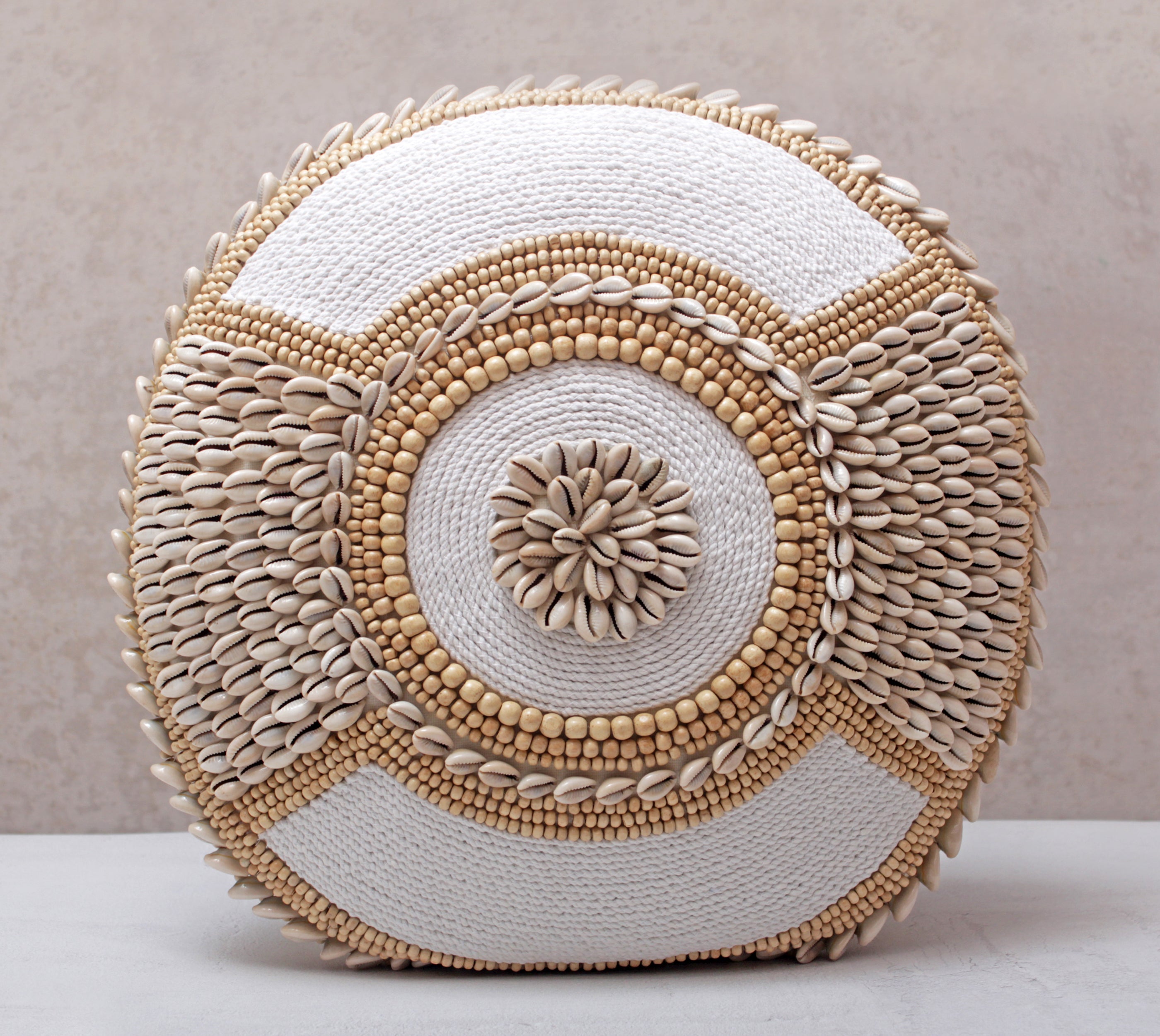 JUNIPER Off-white Cotton Round Cushion Cover