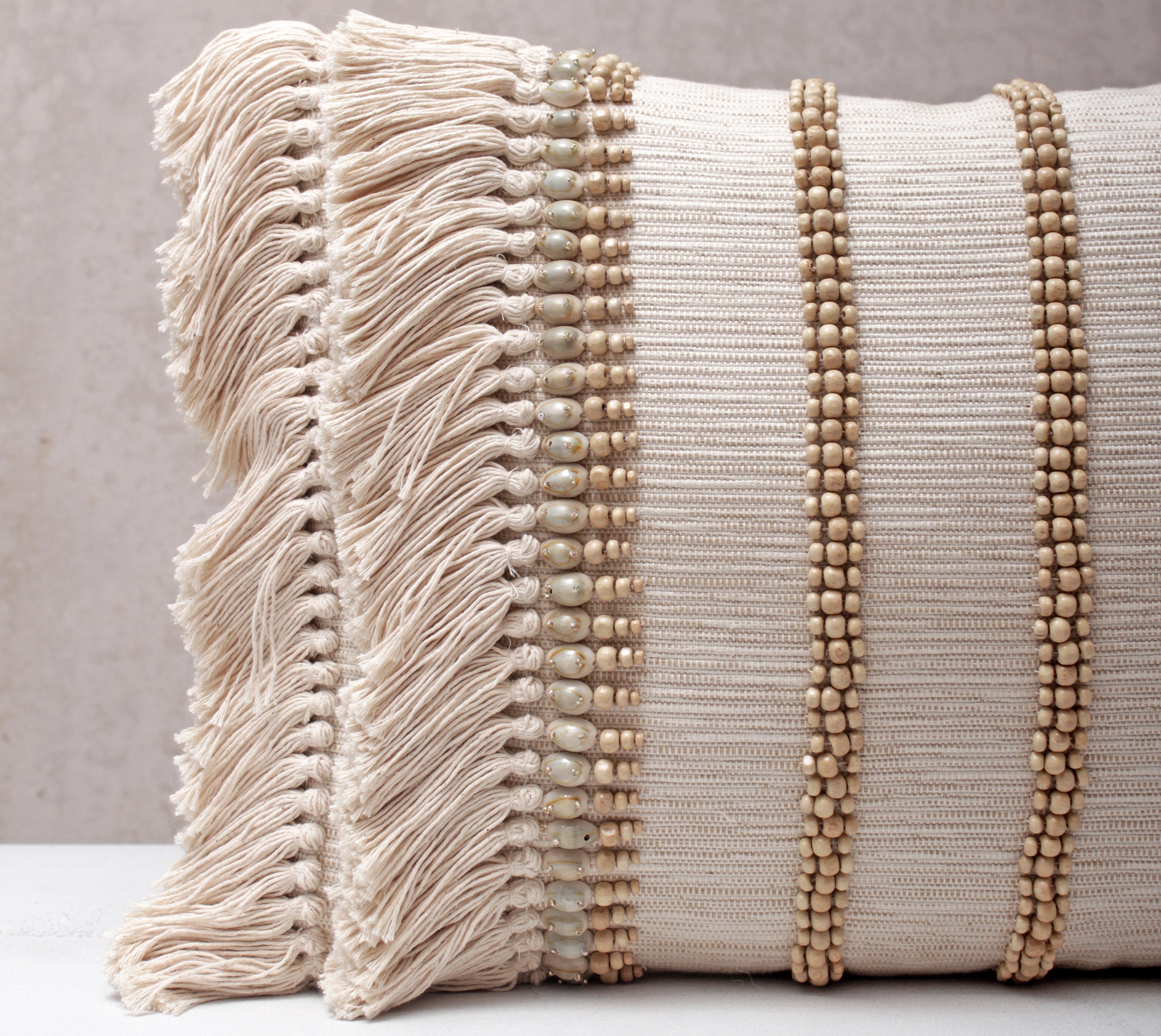 ZURI Neutral Jute Cotton Cushion Cover