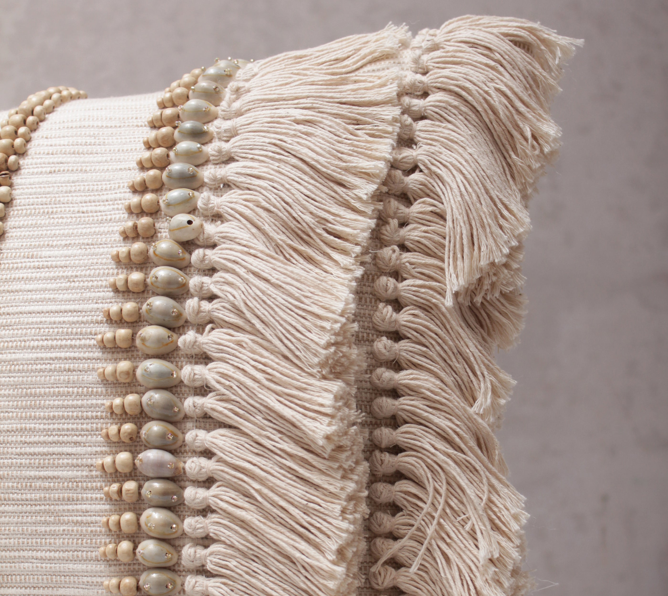 ZURI Neutral Jute Cotton Cushion Cover