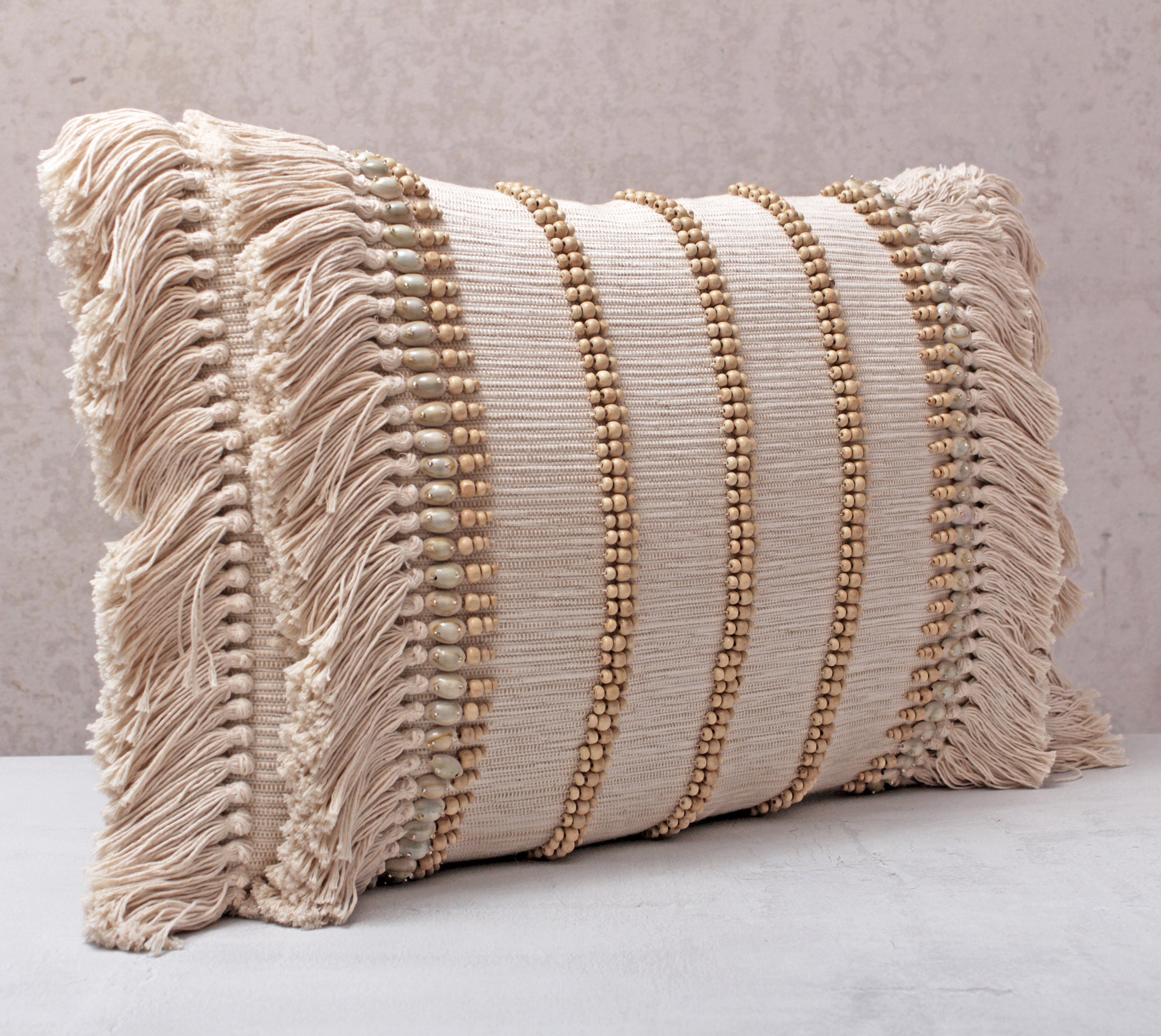 ZURI Neutral Jute Cotton Cushion Cover