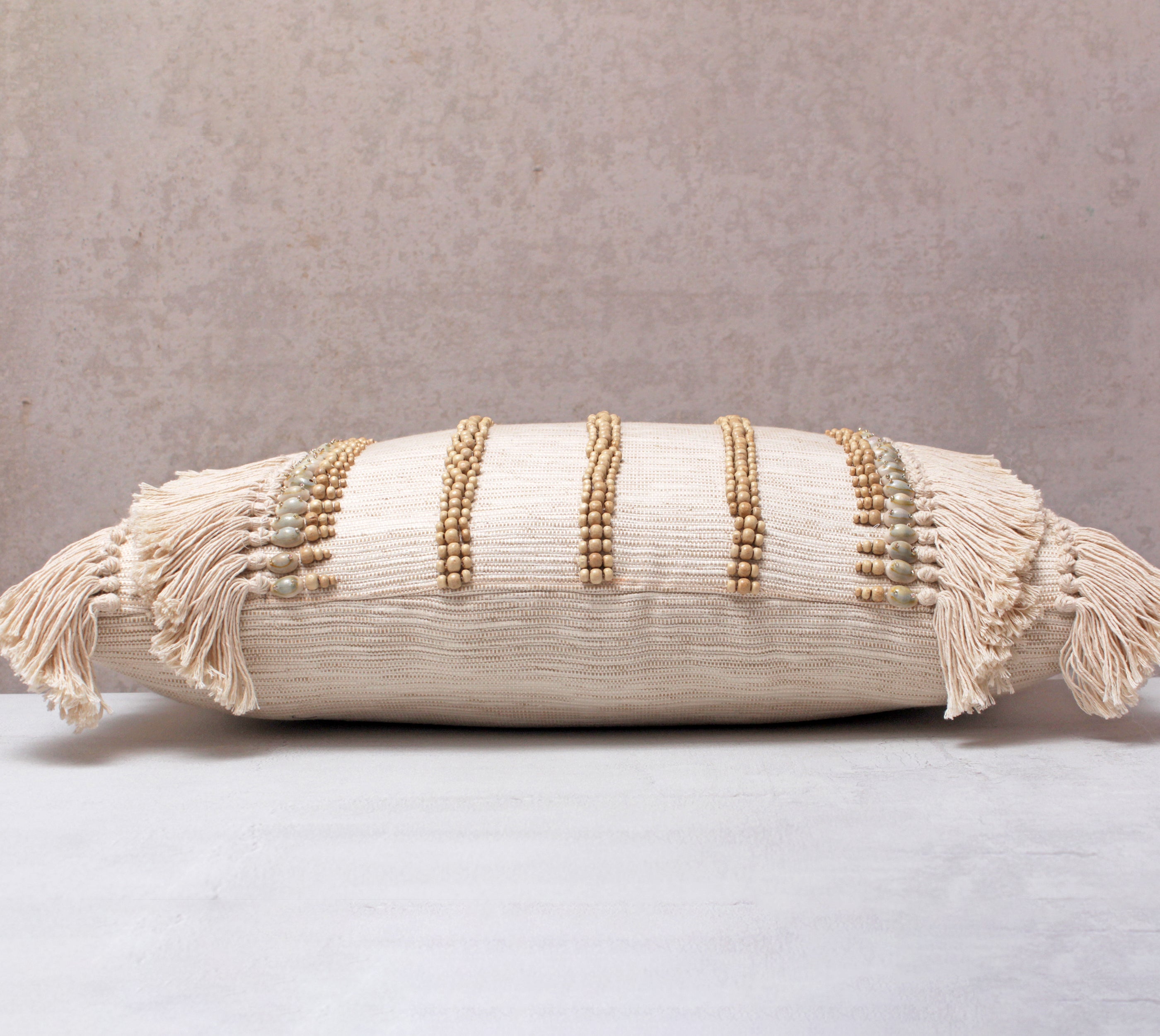 ZURI Neutral Jute Cotton Cushion Cover