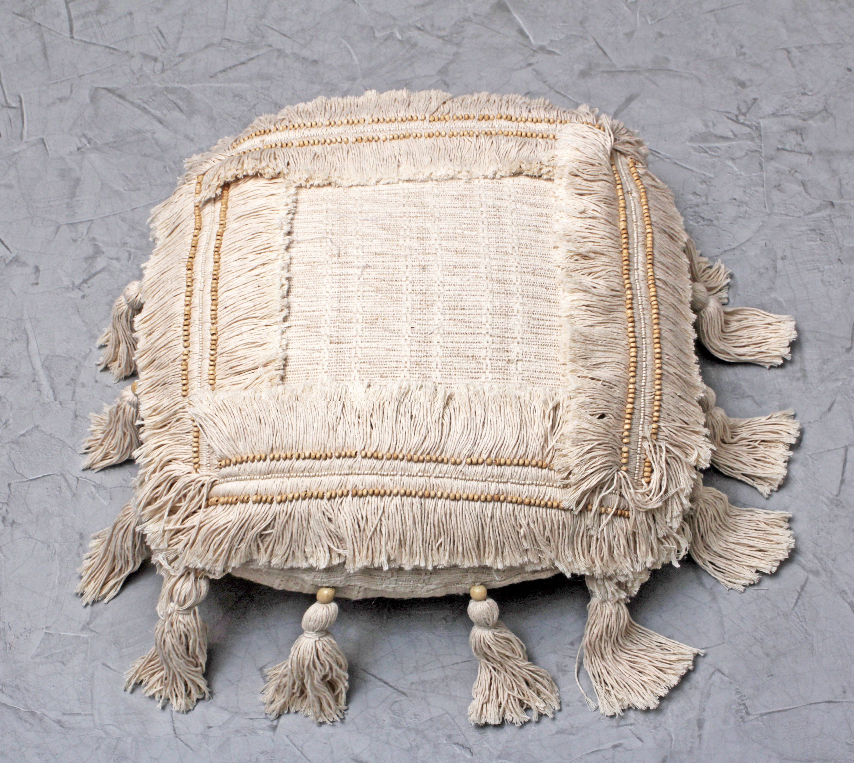 HAVEN Linen Color Cotton Fringe Cushion Cover